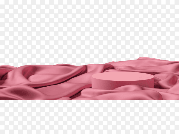 3D renderin Pink pedestal podium With Pink silk fabric Clipart PNG