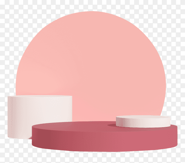 3D rendering of pink podium Premium vector PNG