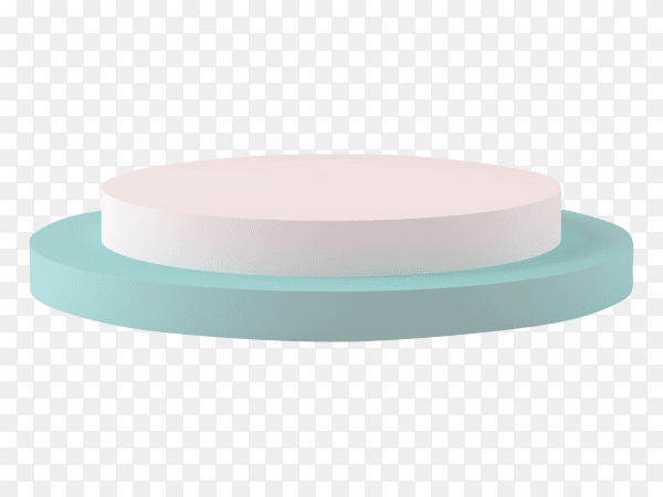 3D rendering white and blue podium on transparent background PNG