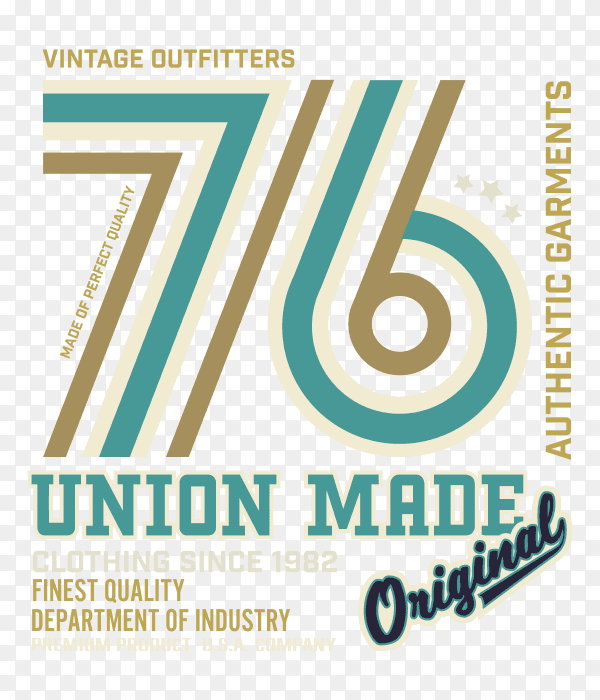 76 number tee tshirt design on transparent background PNG