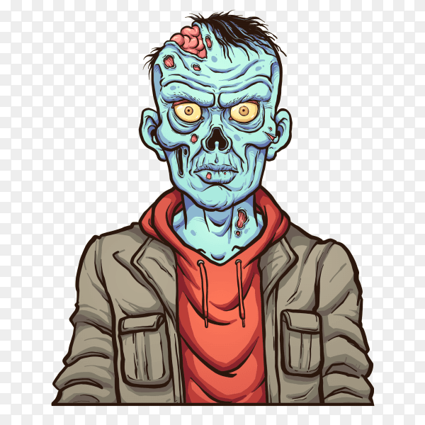 A zombie character on transparent background PNG