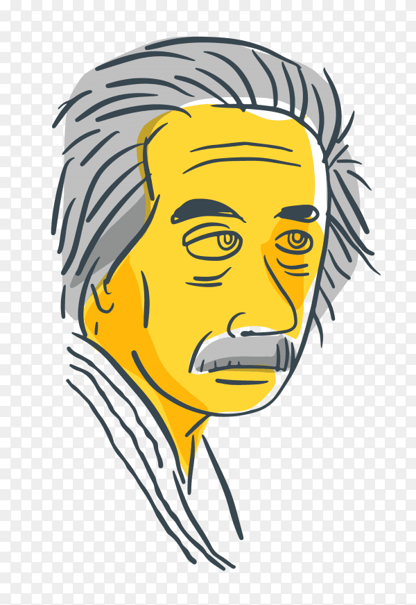 Albert einstein on transparent background PNG