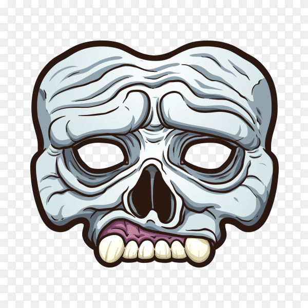 Angry skull poster with Teeths Premium vector PNG