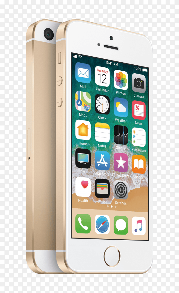 Apple iPhone SE Unlocked on transparent background PNG