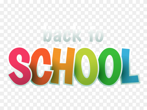 Back to school colorful design on transparent background PNG