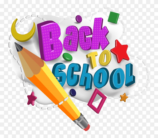 Back to school wallpaper with pencil on transparent background PNG