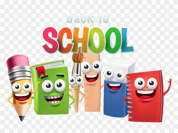Back to shcool design on transparent background PNG