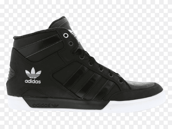 Balck adidas shose on transparent background PNG