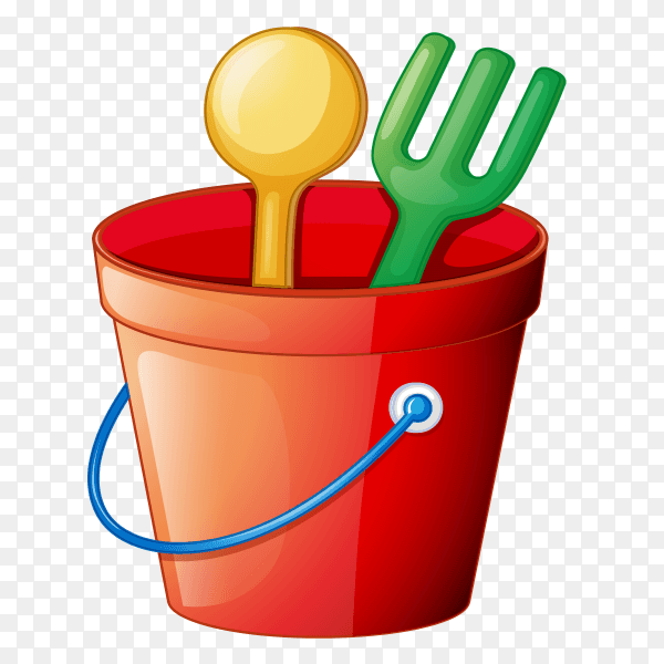 Beach toys for kids on transparent background PNG
