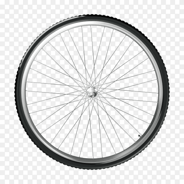 Bike wheel and spokes on transparent background PNG