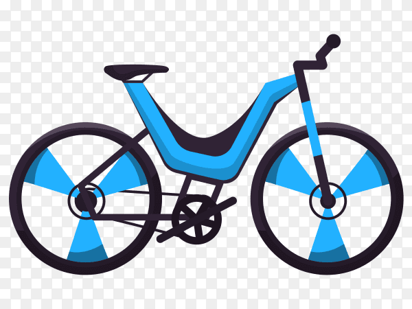 Blue bicycle on transparent background PNG