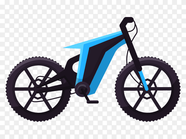 Blue sport bicycle on transparent background PNG