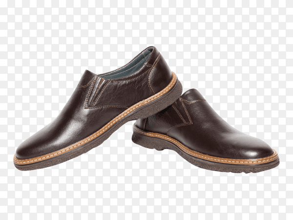 Brown mens shoes on transparent background PNG