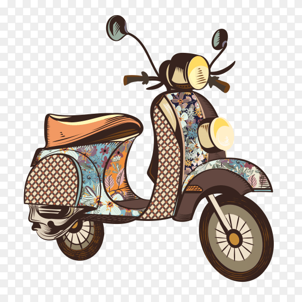 Brown motorcycle on transparent background PNG