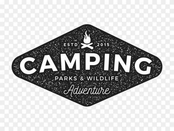 Camping logo design on transparent background PNG