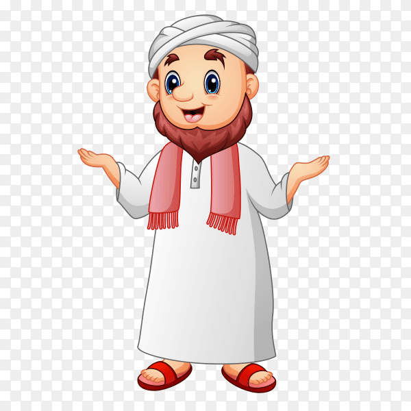 Cartoon Muslim man Clipart PNG