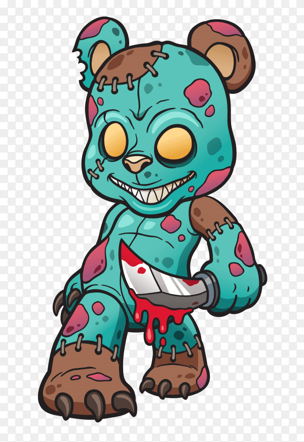 Cartoon Zombie teddy bear Clipart PNG