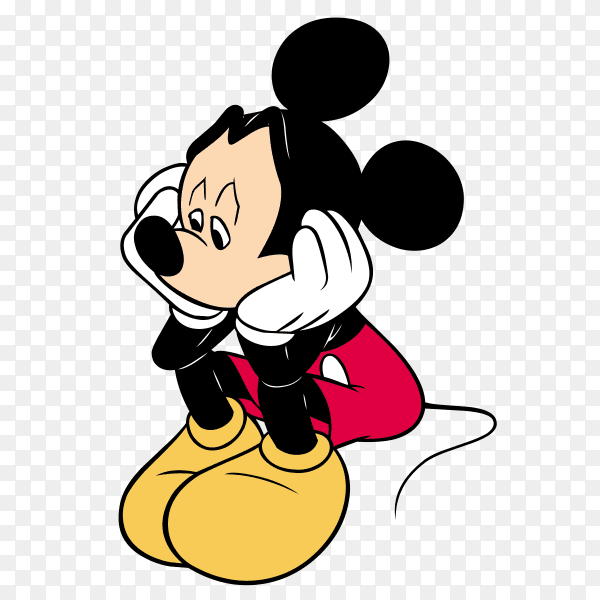 Cartoon disney Mickey mouse on transparent background PNG