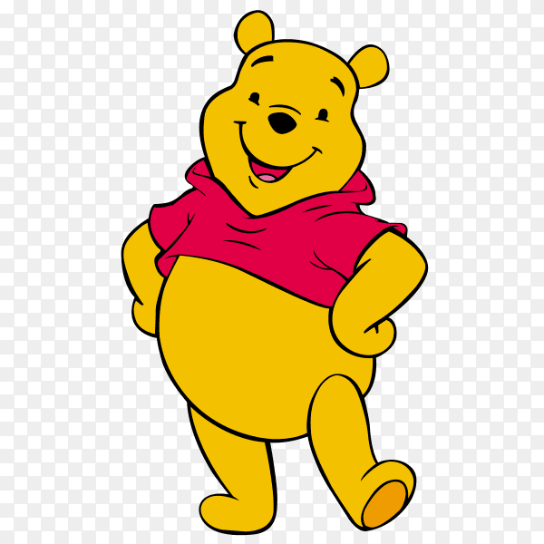 Cartoon pooh Premium vector PNG