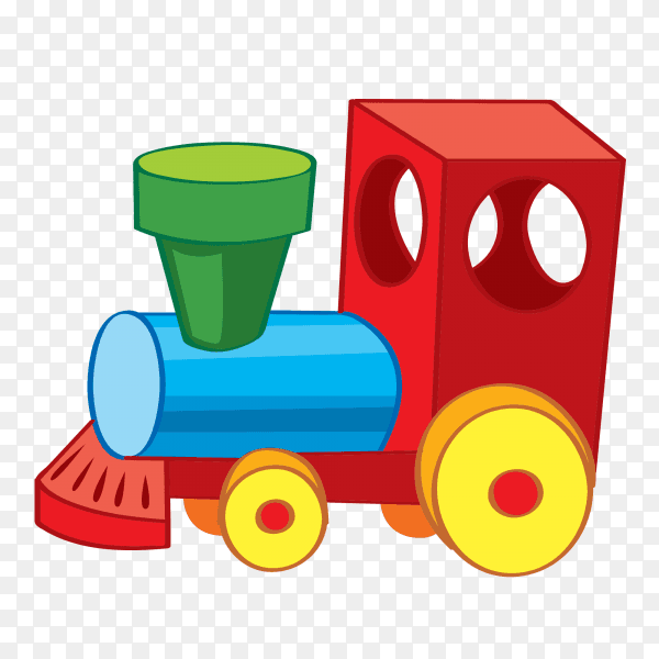 Cartoon train design on transparent background PNG