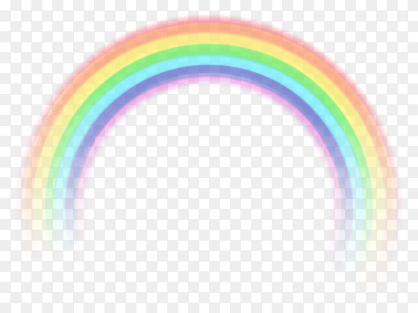 Colorful decorative rainbow realistic style on transparent background PNG