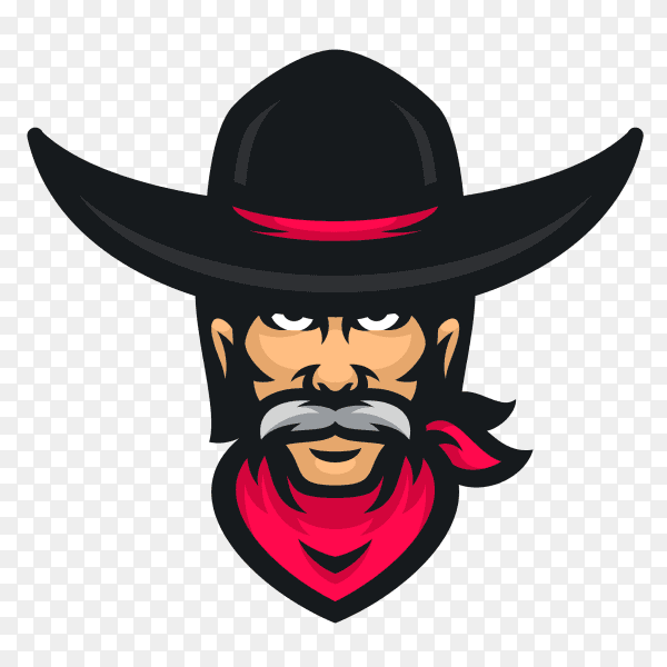 Cowboy logo icon design on transparent background PNG