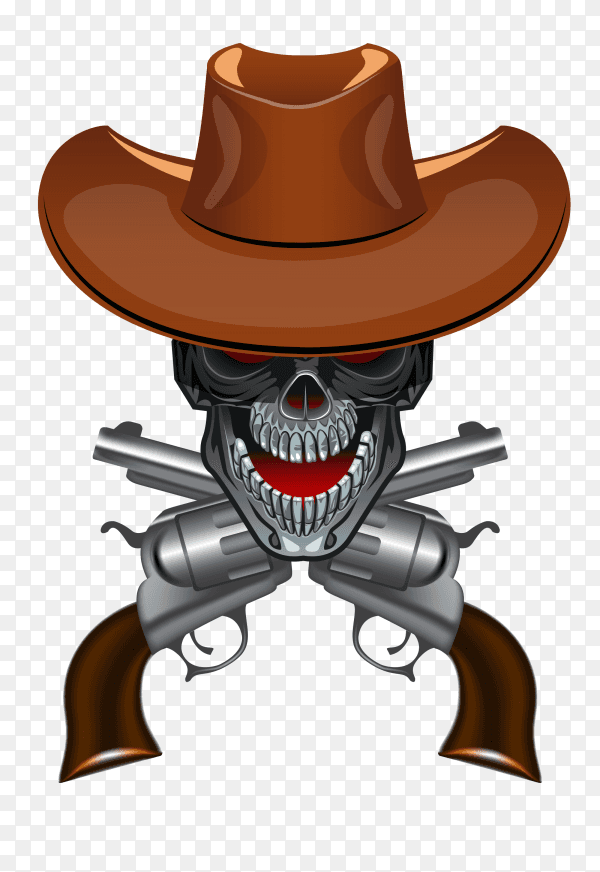 Cowboy skull on transparent background PNG