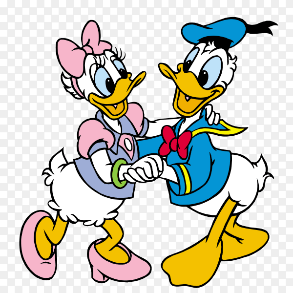 Daisy And Donald Duck cartoon on transparent background PNG