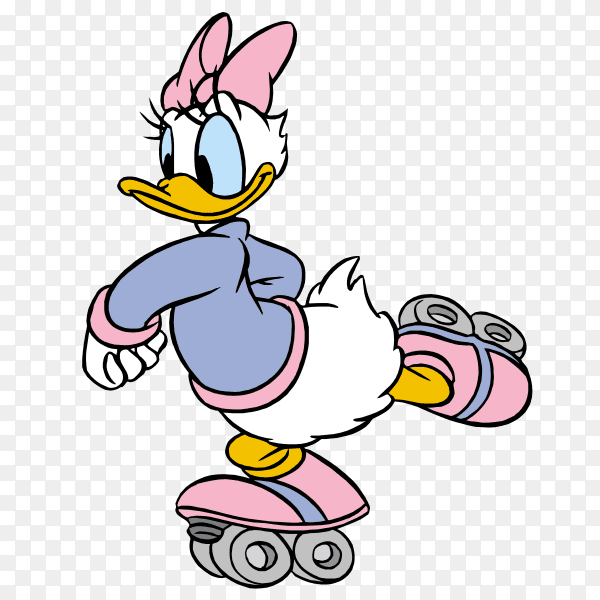 Daisy Duck Cartoon Character Premium vector PNG