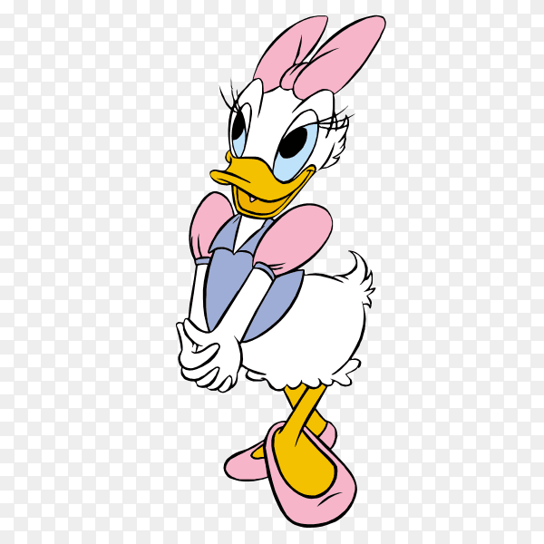Daisy Duck Cartoon Character on transparent background PNG