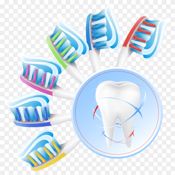 Dental care poster on transparent background PNG