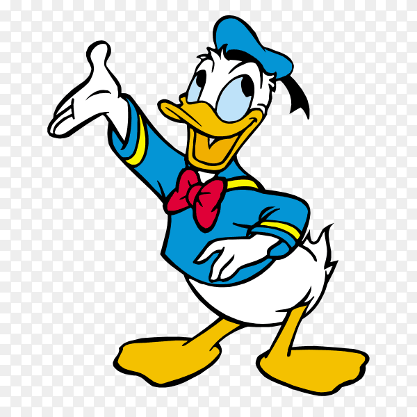 Donald Duck cartoon on transparent background PNG