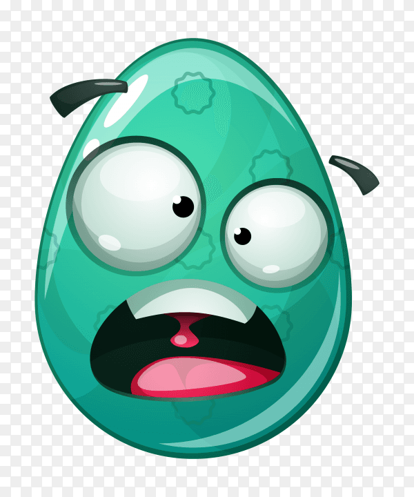 Egg with tired face on transparent background PNG