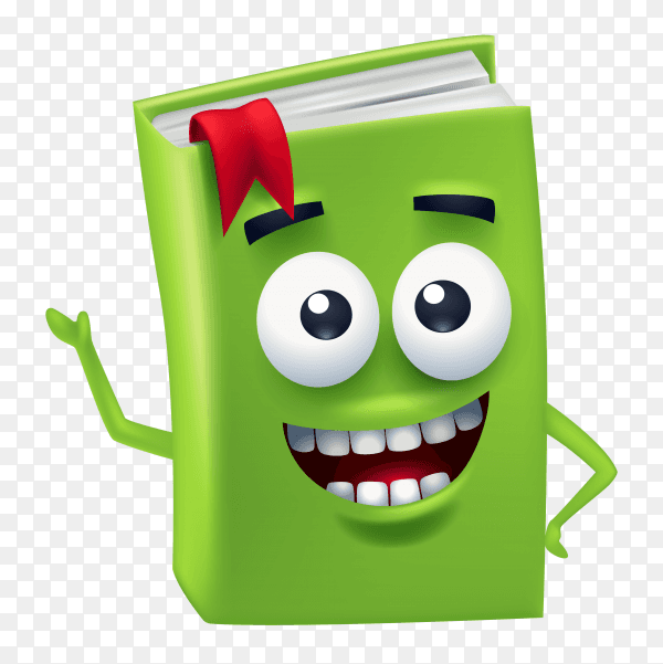 Funny cartoon book Premium vector PNG