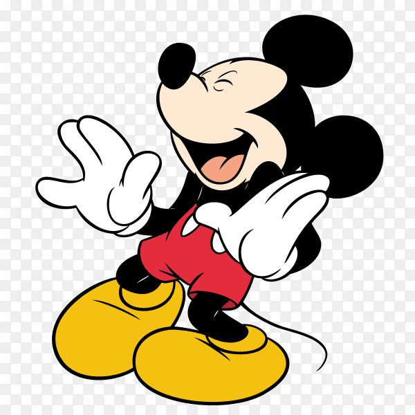 Funny mickey mouse cartoon on transparent background PNG
