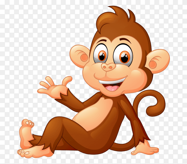 Funny monkey on transparent background PNG