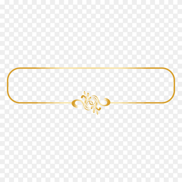 Gold ornamental frame on transparent background PNG