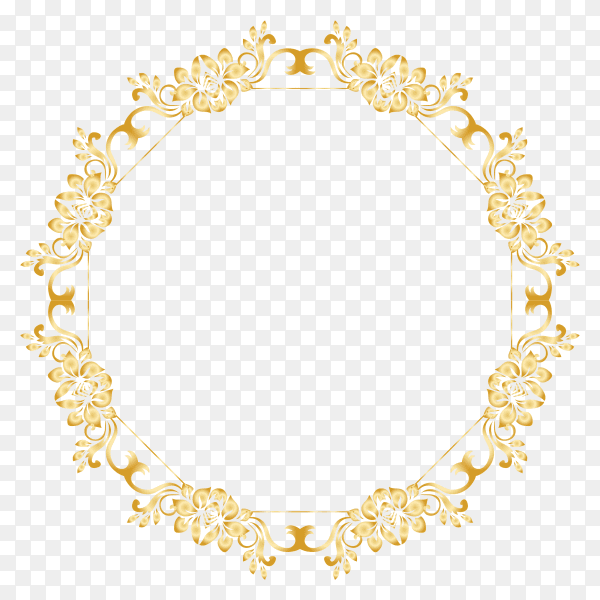 Golden calligraphic design on transparent background PNG