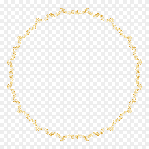 Golden calligraphic frame design on transparent background PNG
