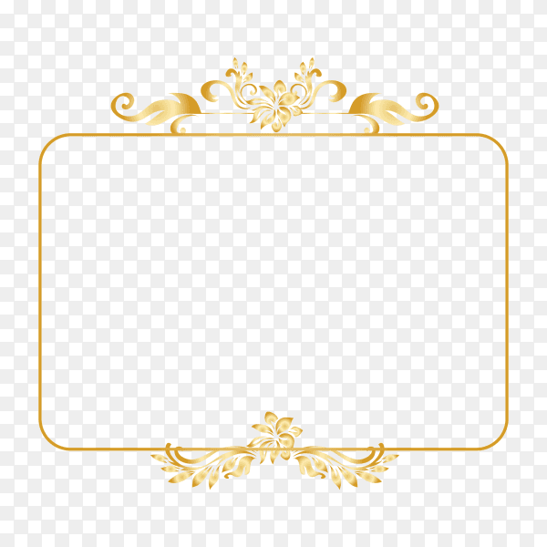 Golden frame premium vector PNG