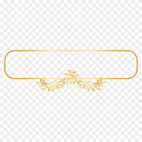 Golden ornamental frame on transparent PNG