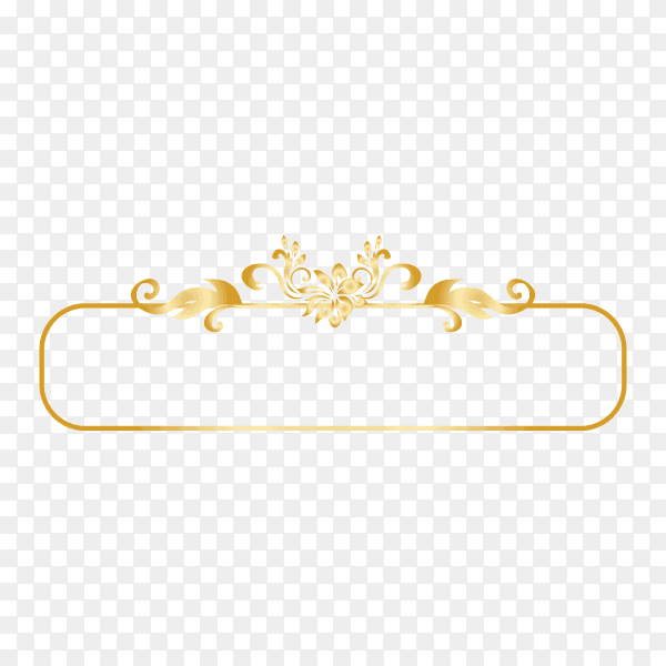 Golden ornamental frame premium vector PNG
