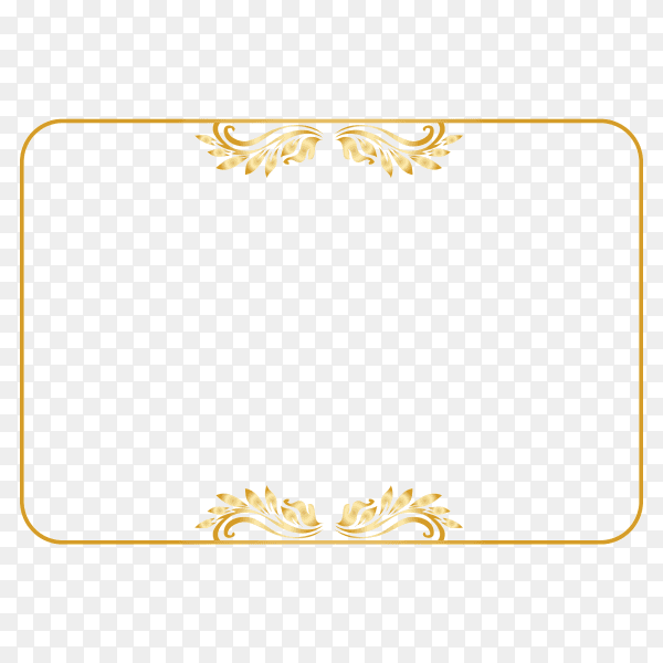 Golen frame design premium vector PNG