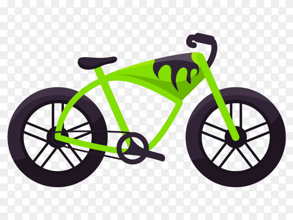 Green bicycle on transparent background PNG