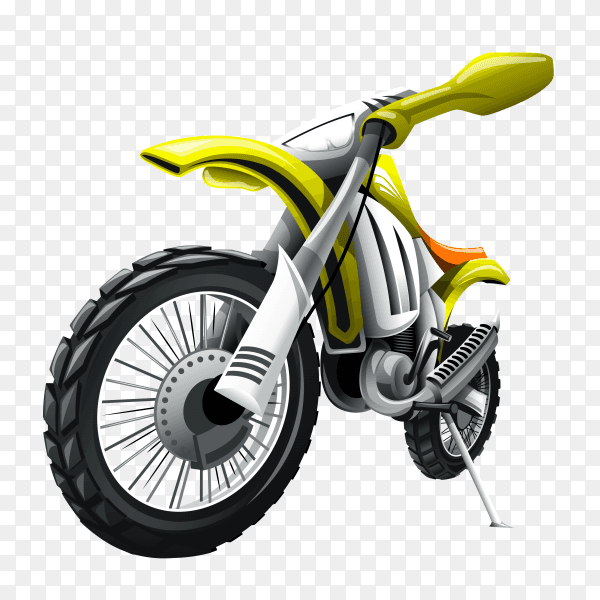 Green motorcycle isolated premium vector PNG