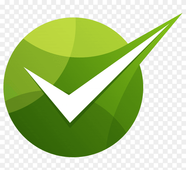 Green right check mark icon clipart PNG