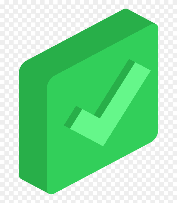 Green right mark icon clipart PNG