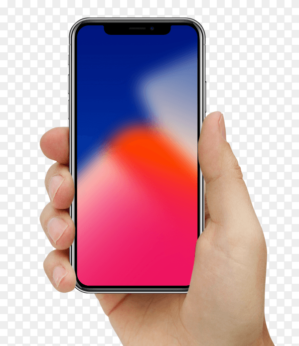 Hand holding Smartphone Premium image PNG