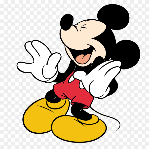 Happy mickey mouse cartoon on transparent background PNG