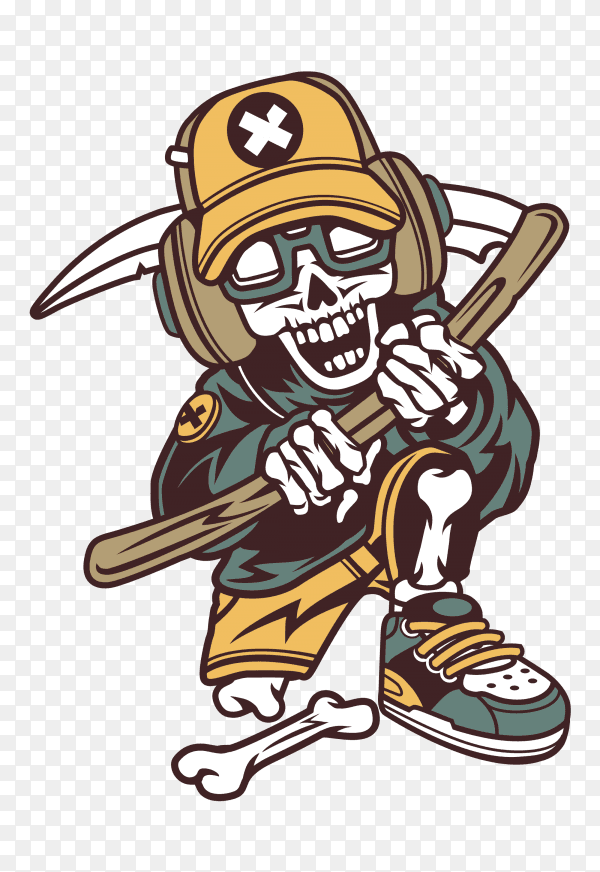 Hip Reaper illustration on transparent background PNG